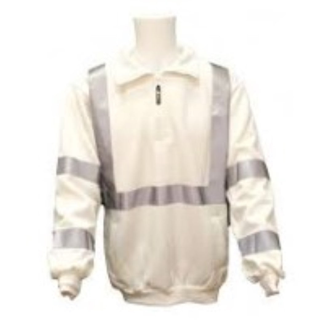 Hi-Vis Sloppy Joe Jumper, Taped 1/4 Zip Crew Neck
