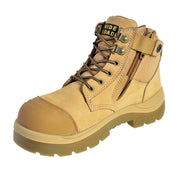 Wide Load 6 Inch Wheat Steel Toe Zip / Lace Up Boot