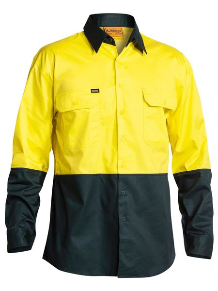 Bisley Hi Vis Cool Lightweight Drill Shirt Long Sleeve BS6895