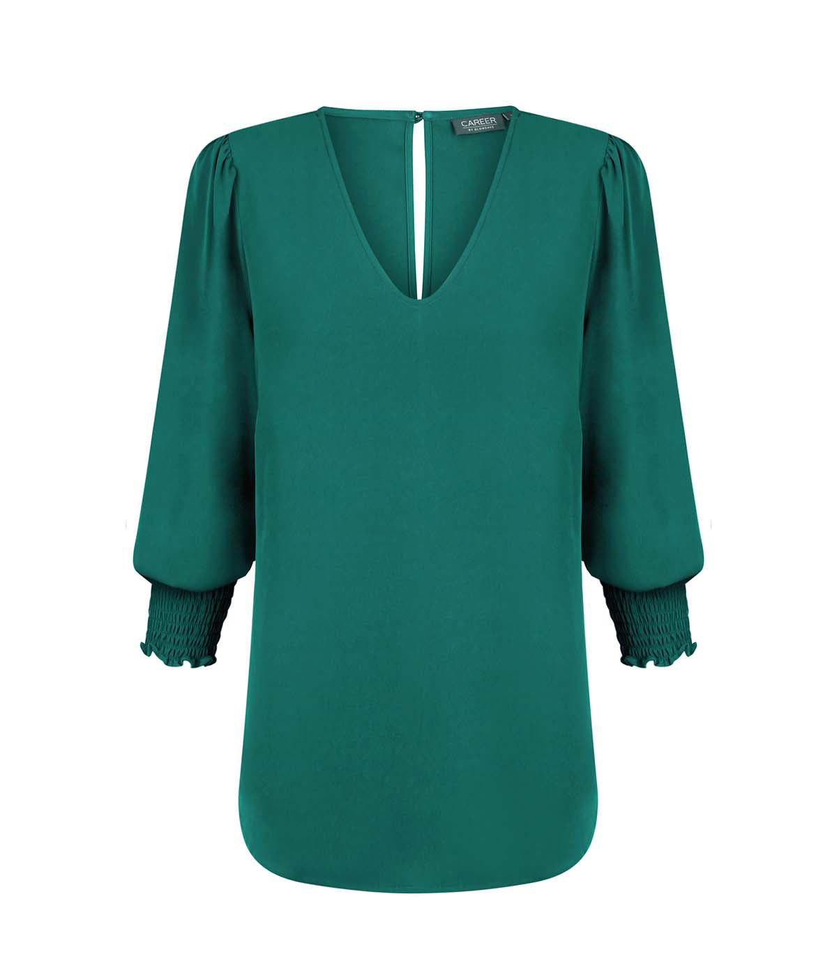 Cleo V Neck Shirred Cuff Top 1803WZ