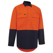 Hi-vis 2 Tone Closed Front Dual Weight Welders Shirt