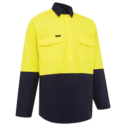 Hi-vis 2 Tone Closed Front Dual Weight Welders Shirt