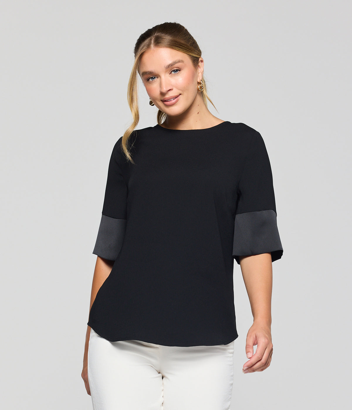 Celine Contrast Sleeve Top 2113WS