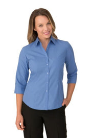 Ladies Micro Check 3/4 Sleeve
