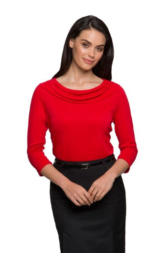 Eva Knit: Soft Draped Cowl Neckline In A Cool Stretch Matt Jersey