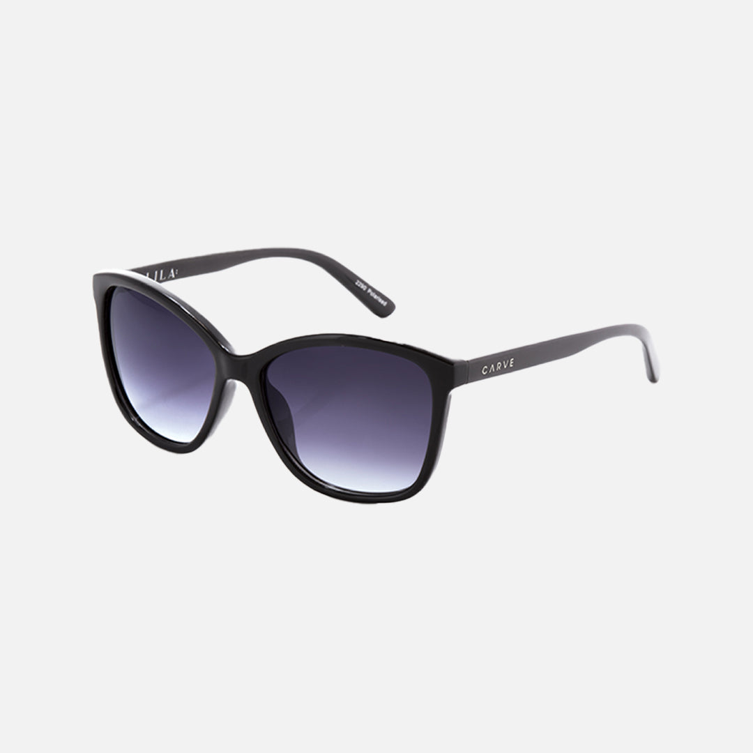 Lila Polarized Gloss Black Frame Sunglasses