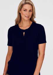 Ladies Keyhole Crepe Knit Top