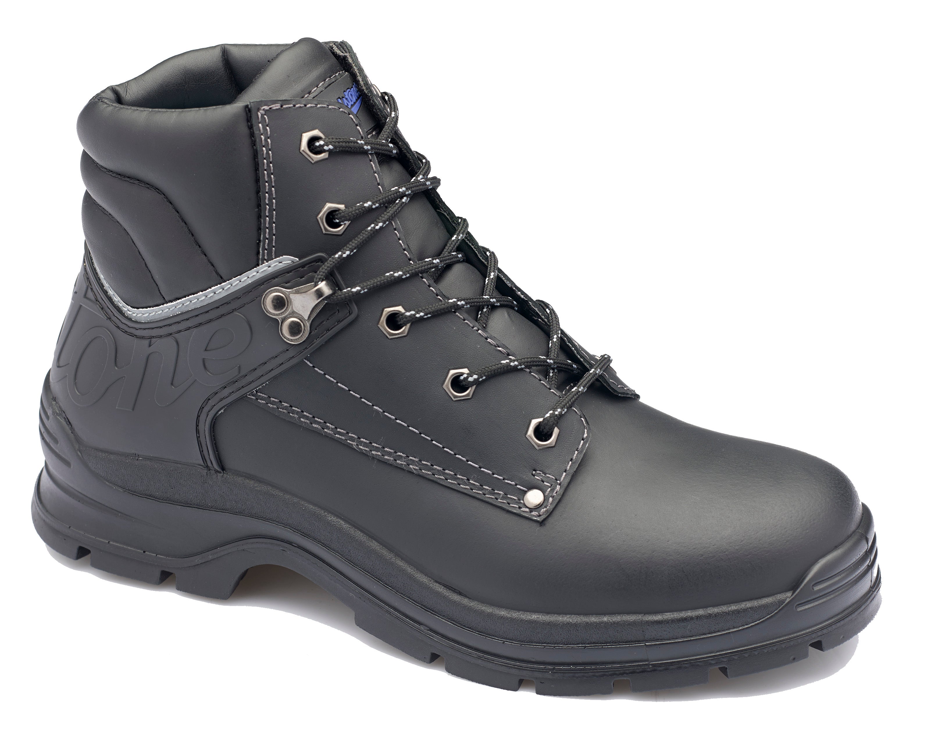 Black Waxy Lace Up Ankle Boot