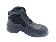 Blundstone Black Leather Zip Side Ankle Safety Hiker