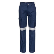 Ladies Cotton Drill Cargo Pants With 3m Reflective Tape