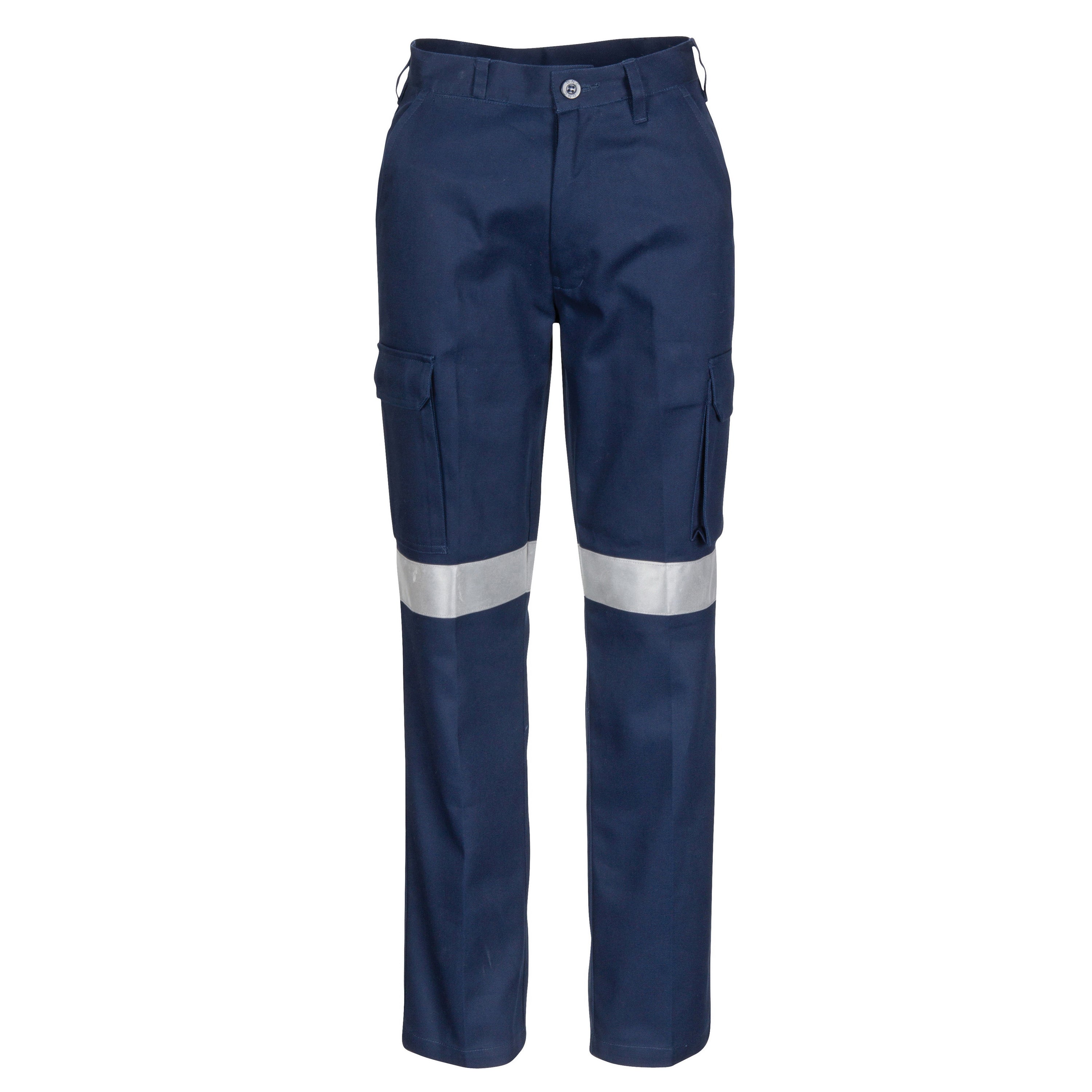 Ladies Cotton Drill Cargo Pants With 3m Reflective Tape