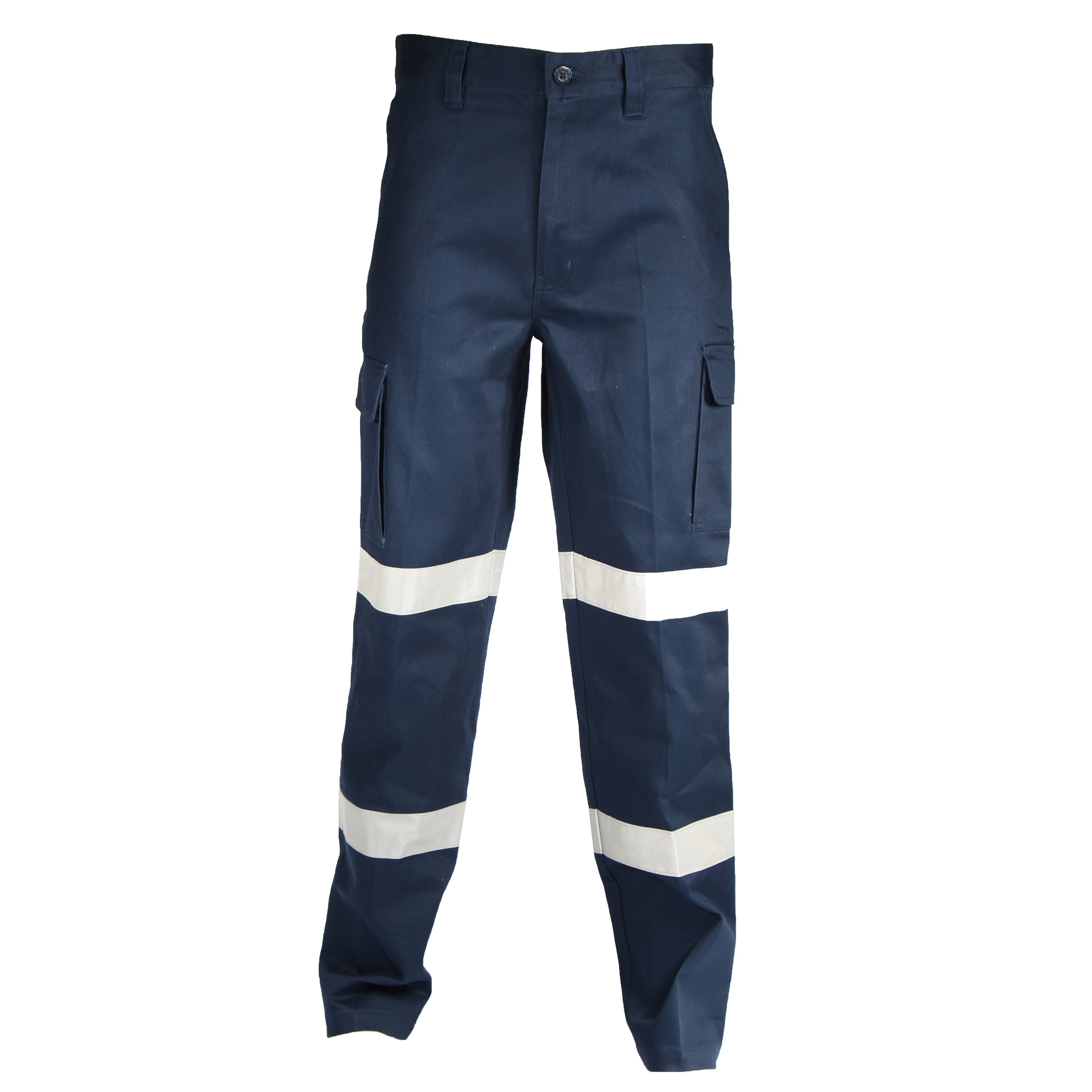 Cotton Drill Cargo Pants With Double Hoops R/Tape