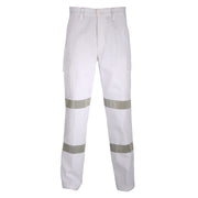 Cotton Drill Cargo Pants With Double Hoops R/Tape