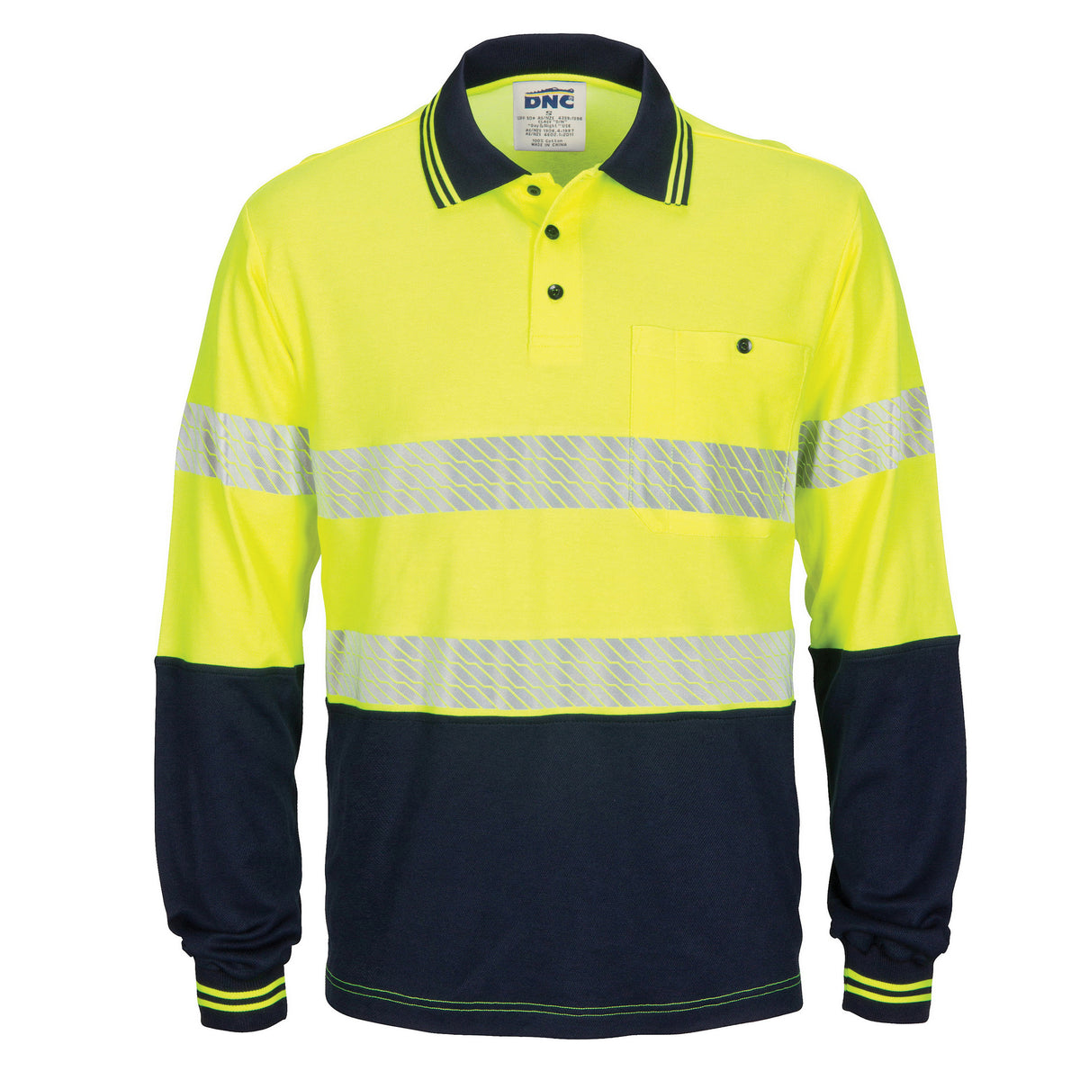 HIVIS Segment Taped Cotton Backed Polo - Long Sleeve 3518