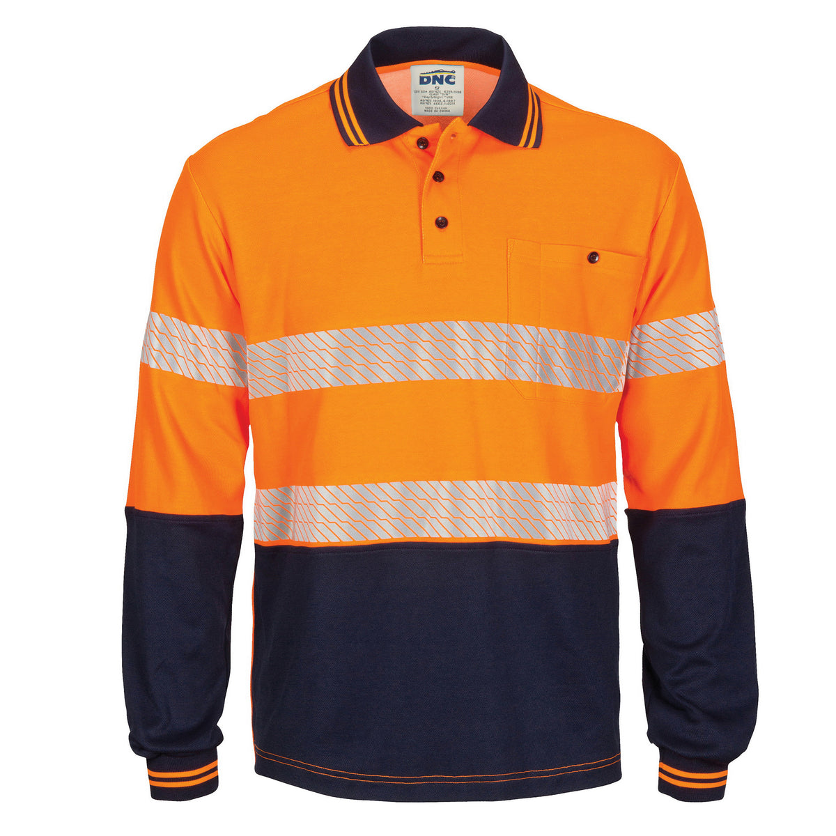 HIVIS Segment Taped Cotton Backed Polo - Long Sleeve 3518