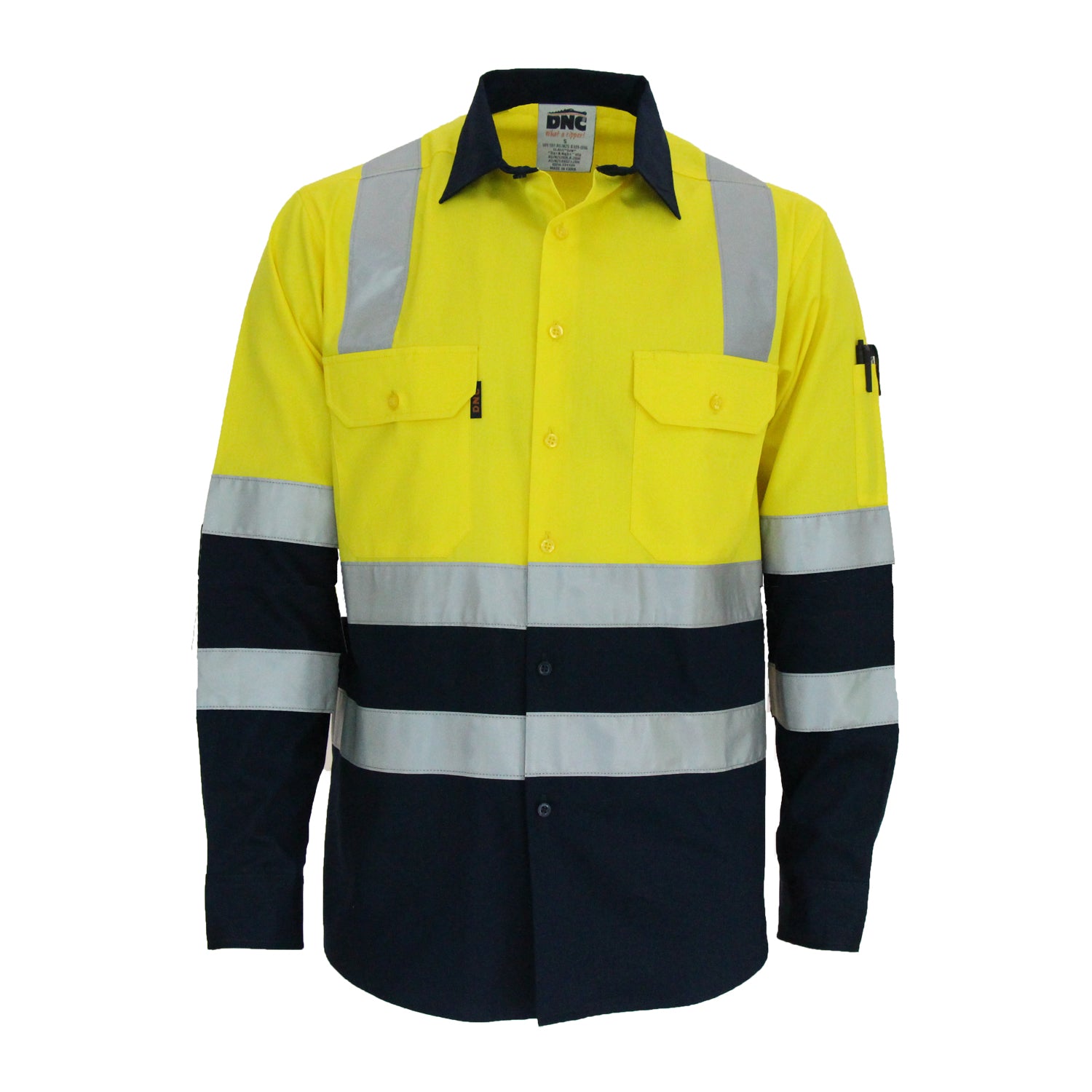 DNC Hi Vis 2 Tone Cool-breeze Cotton Shirt With R/Tape L/S