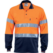 Hi Vis Two Tone Cotton Back Polos With Generic R/Tape - L/S
