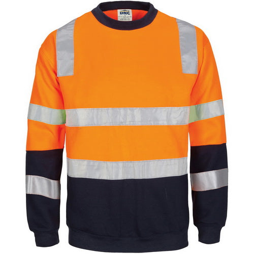 Crew-neck Fleecy Sweat Shirt With Shoulders, Double Hoop Body And Arms CSR R/Tape