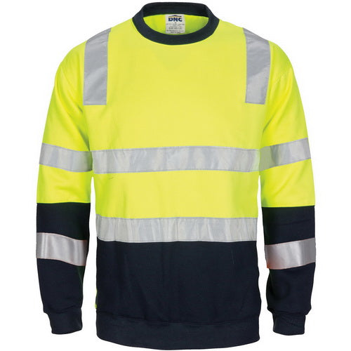 Crew-neck Fleecy Sweat Shirt With Shoulders, Double Hoop Body And Arms CSR R/Tape