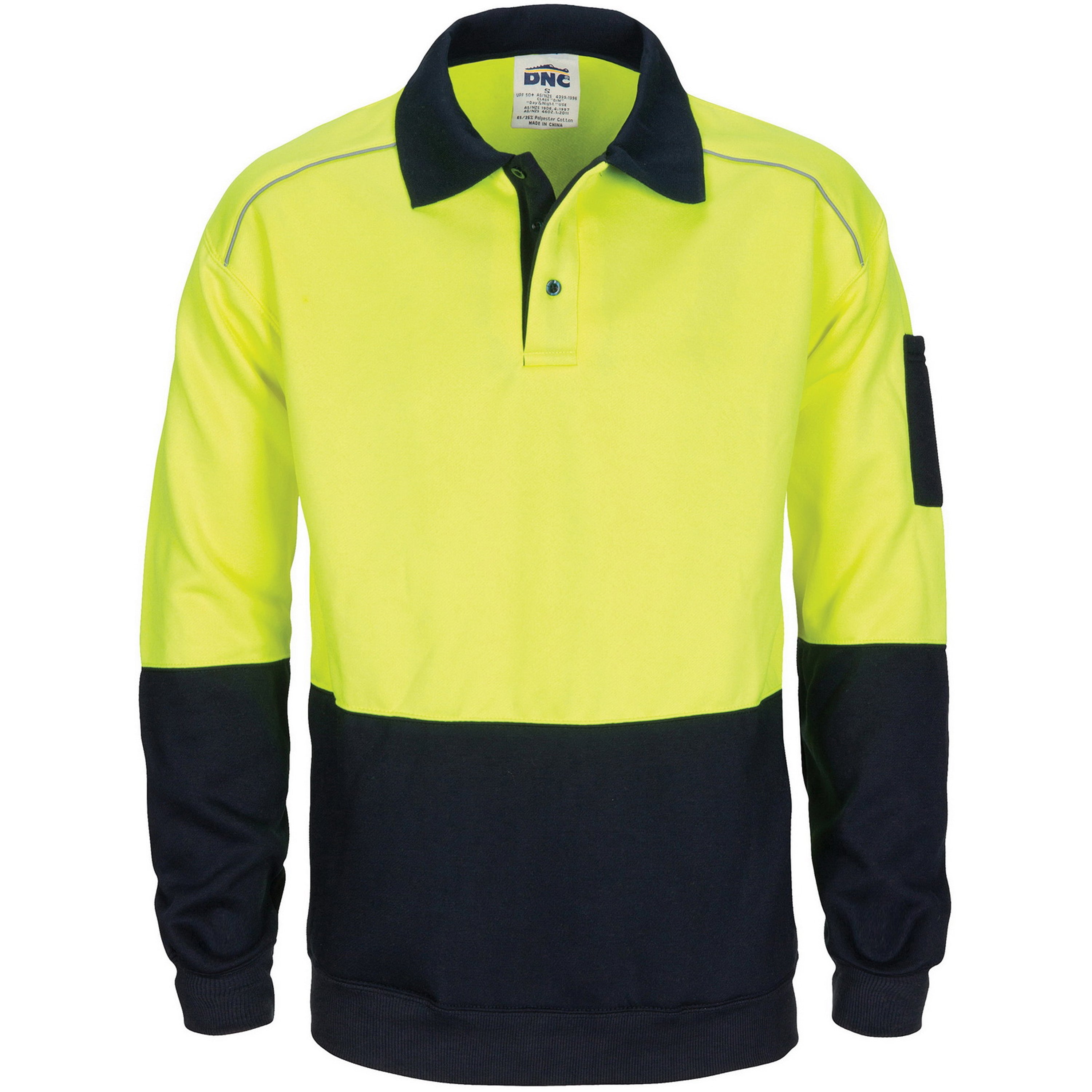 Hi Vis Rugby Top Windcheater With Two Side Zipped Pockets