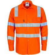 Hi Vis 2 Tone Cool-breeze Cotton Shirt R/Tape- Long Sleeve (Vic Rail Approved)