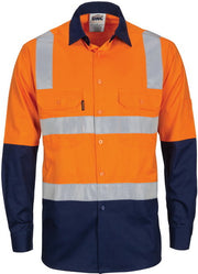 Hi Vis Cool-breeze Cotton Shirt With R/Tape- Long Sleeve