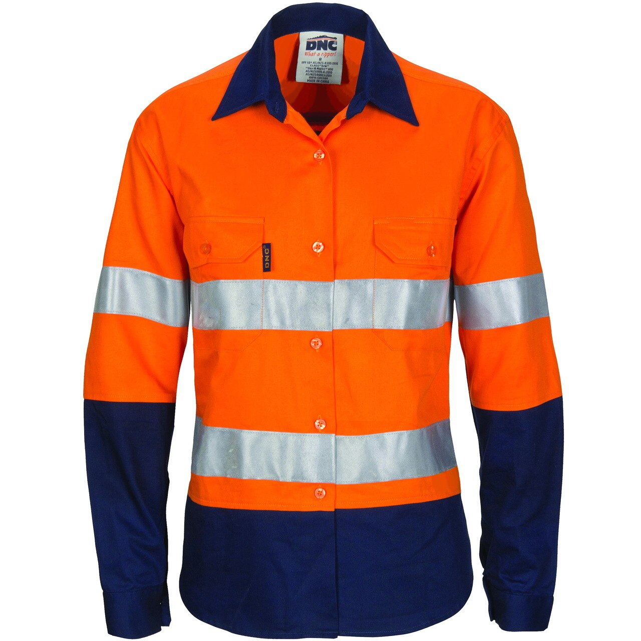 DNC Ladies Hi Vis Cool-breeze Cotton Shirt With Csr R/Tape