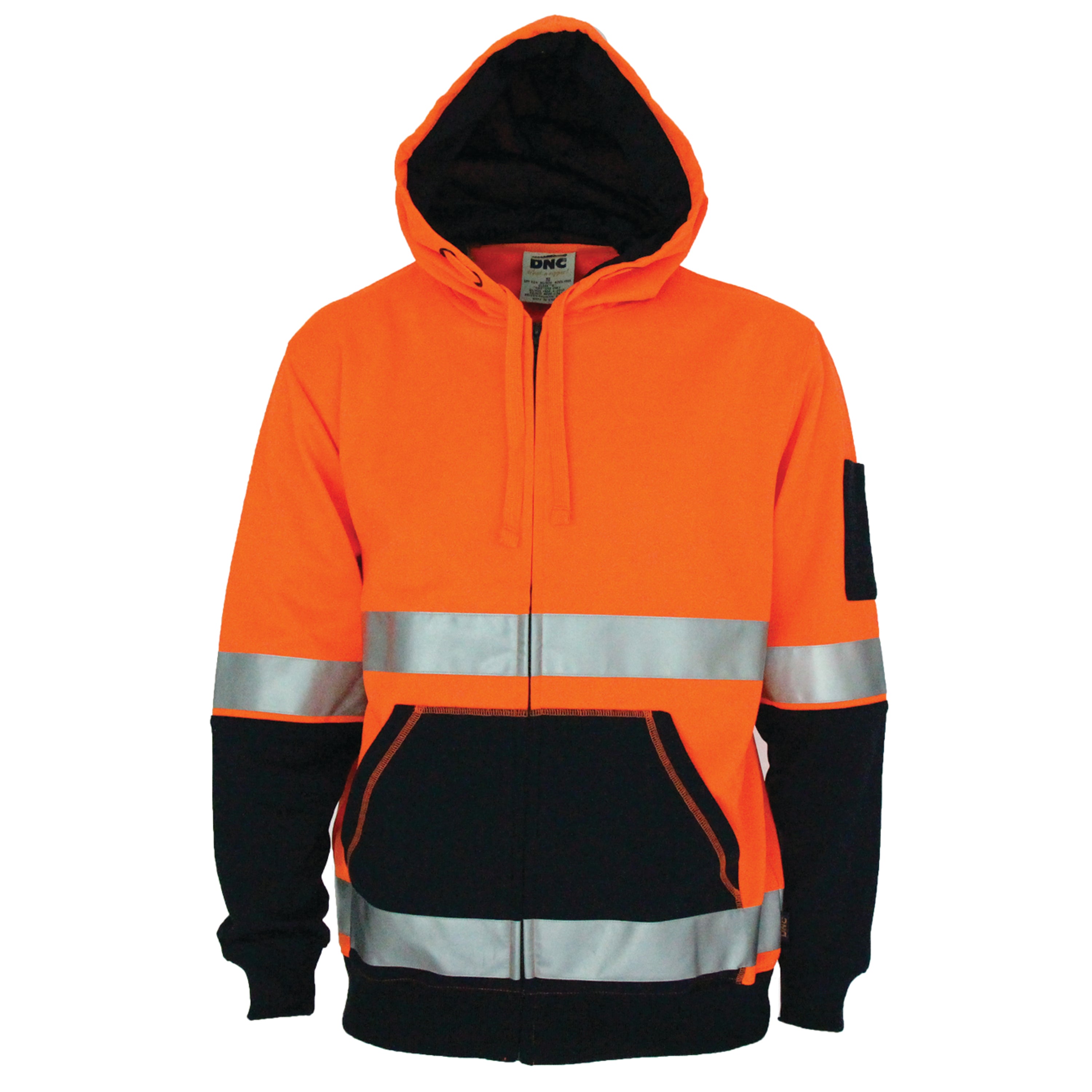 Hi Vis 2 Tone Full Zip Super Fleecy Hoodie With R/Tape