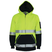 Hi Vis 2 Tone Full Zip Super Fleecy Hoodie With R/Tape