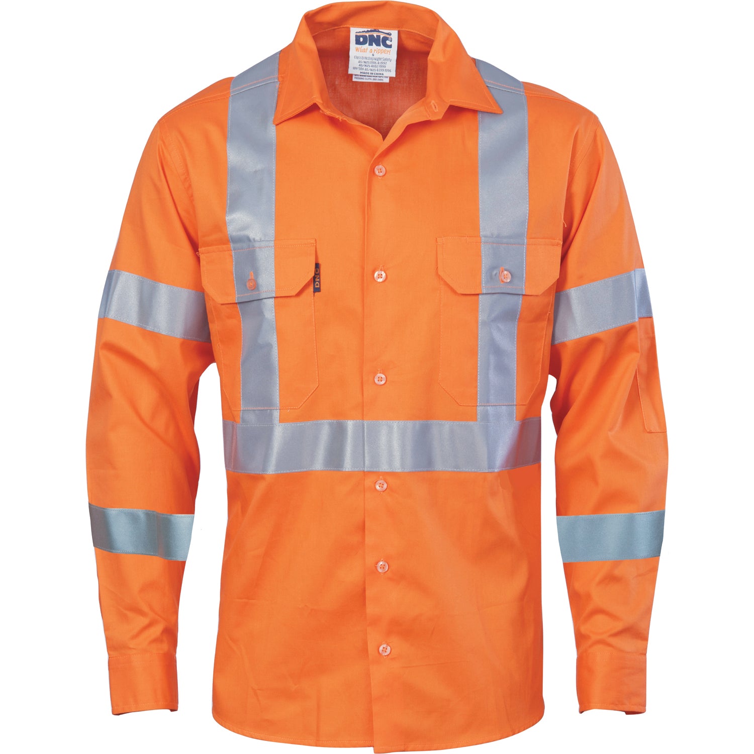 Hi Vis Cotton Drill Vented Shirt With Cross Back Csr R/Tape L/S
