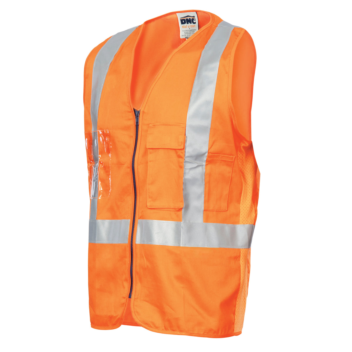 Day/night Cross Back Cotton Safety Vest, R/Tape 3810