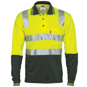 Cotton Back Hi Vis Two Tone Polo Shirt With Csr R/Tape - L/S