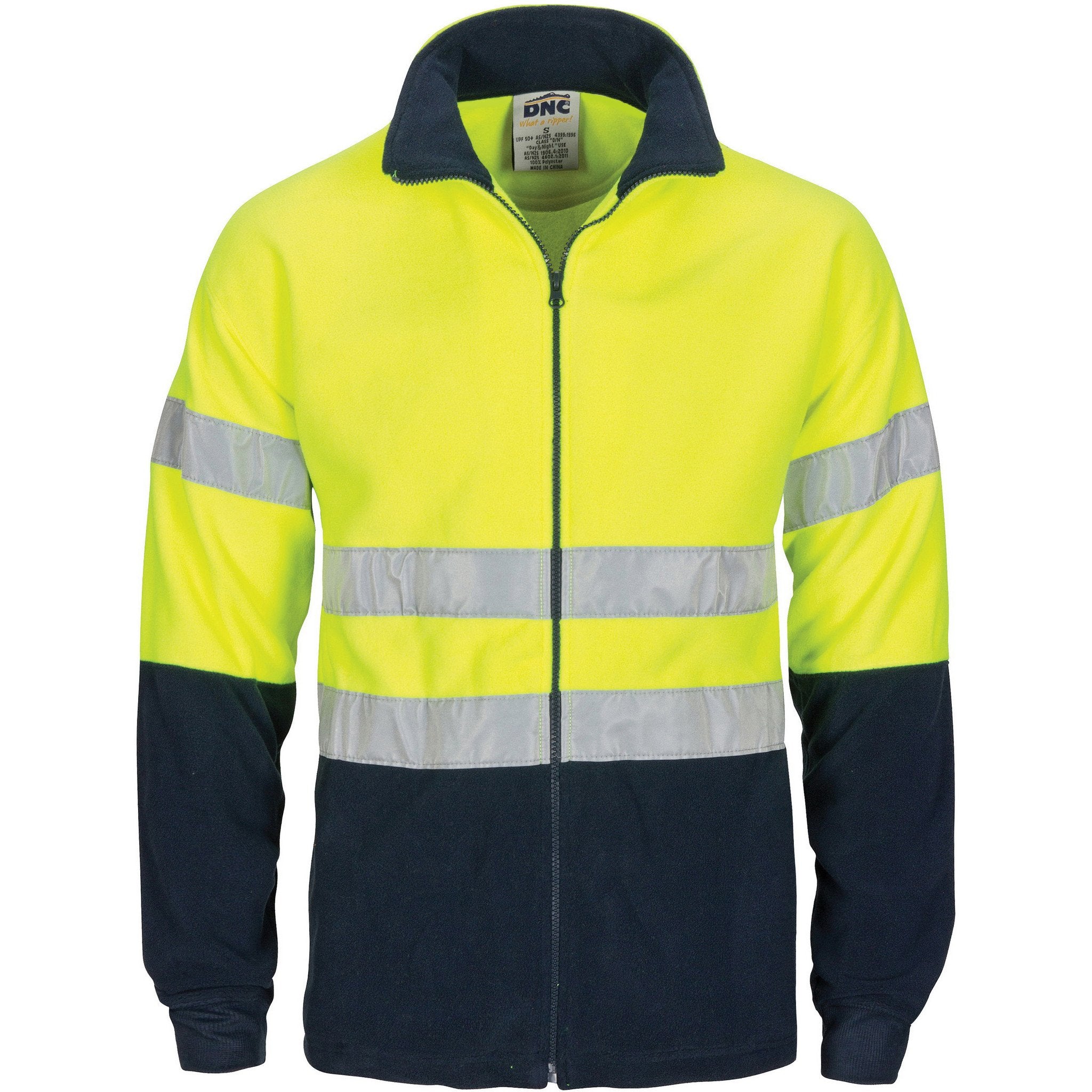 DNC Hi Vis Two Tone Full Zip Polar Fleece With Generic R/Tape