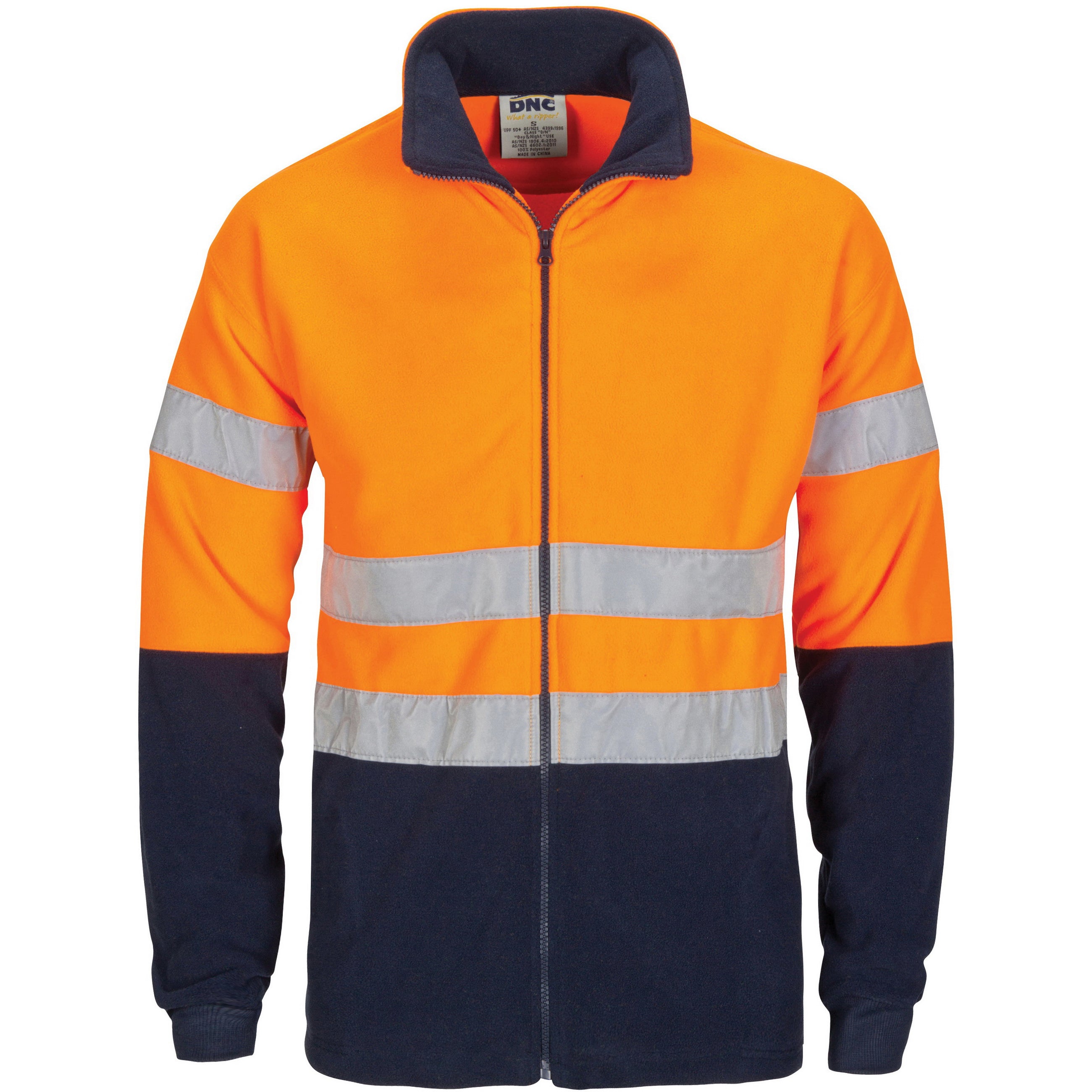 DNC Hi Vis Two Tone Full Zip Polar Fleece With Generic R/Tape