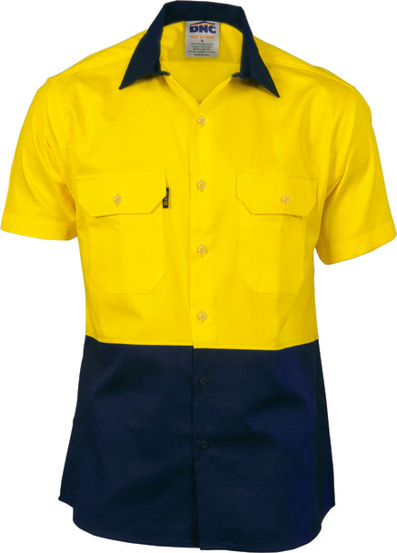 DNC Hi Vis 3 Way Cool-breeze Cotton Shirt - Short Sleeve