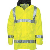 DNC Hi Vis Breathable Rain Jacket With R/Tape