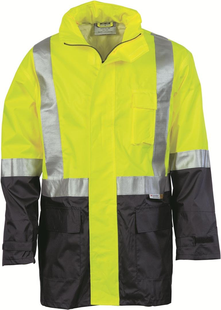 DNC Hi Vis Two Tone Light Weight Rain Jacket With Csr R/Tape