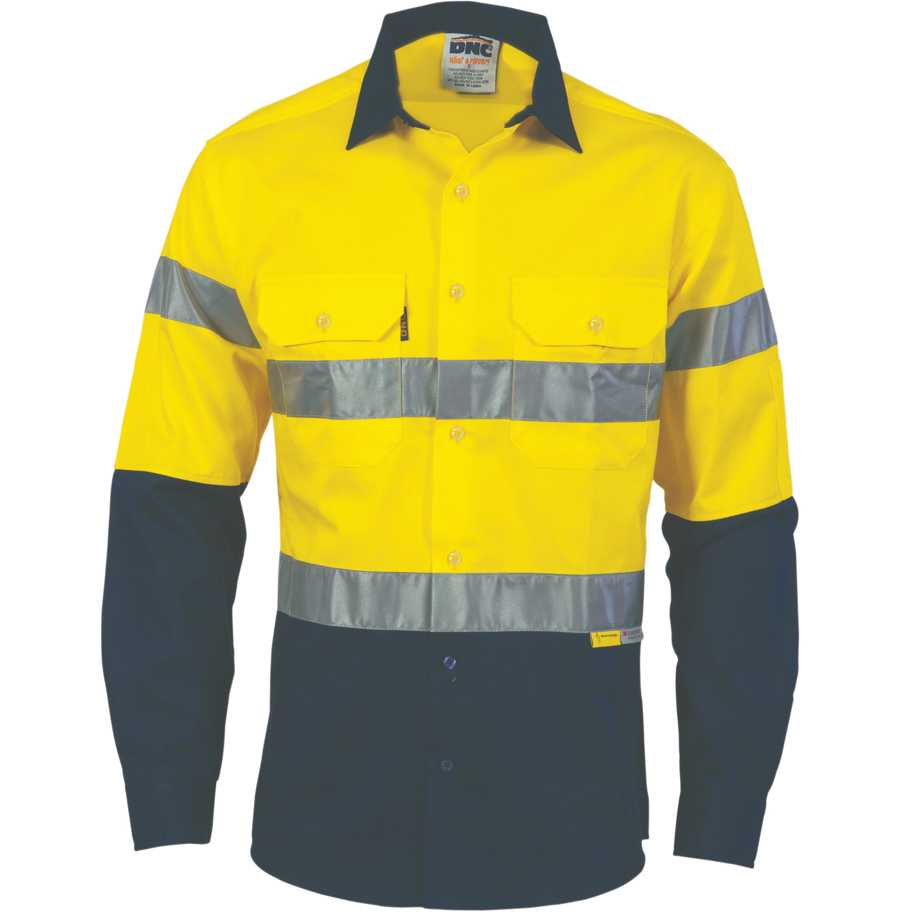Hi Vis Cool Breeze Cotton Shirt With 3m 8910 R/Tape Long Sleeve