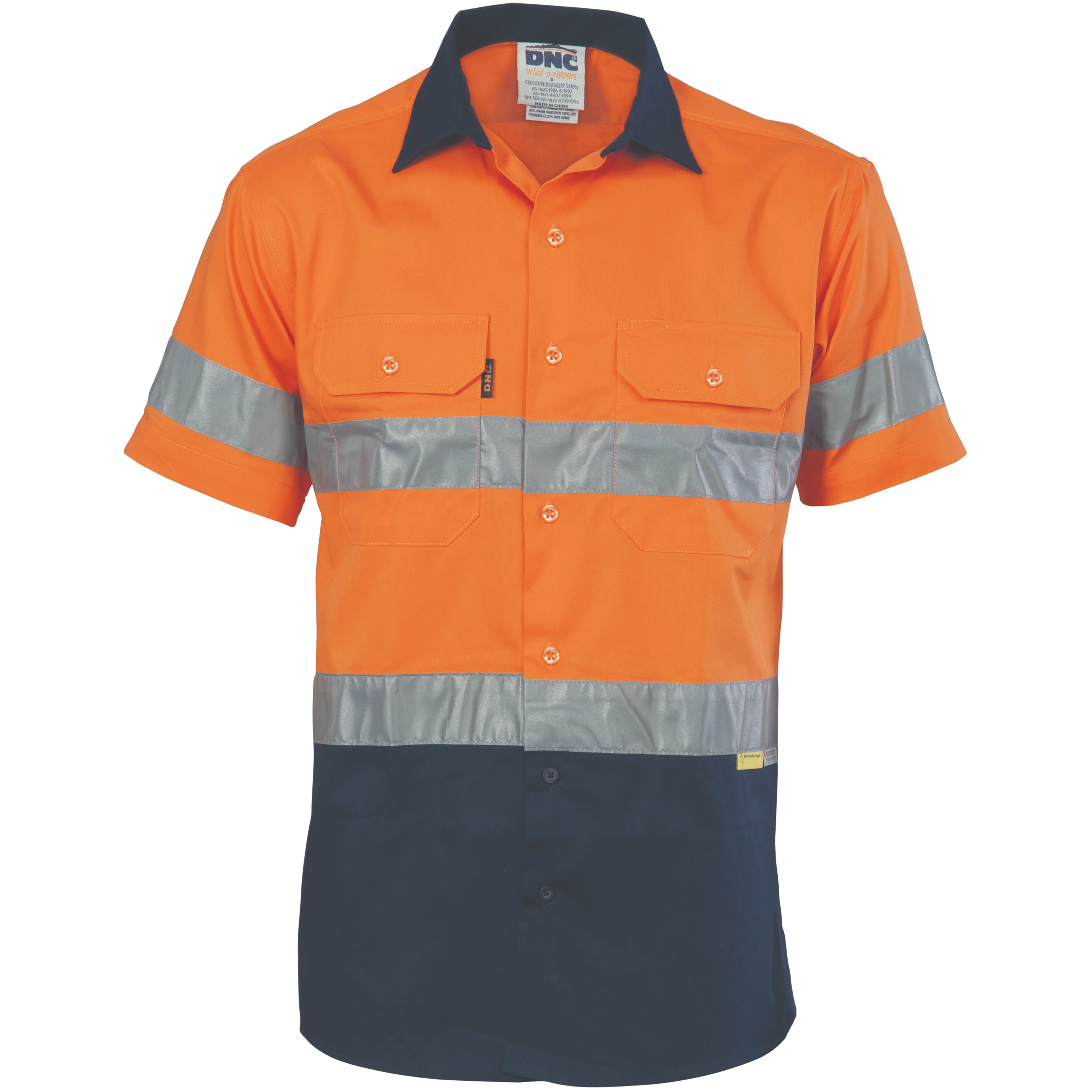 Hi Vis Light Weight Cotton Shirt With 3m 8906 R/Tape - Short Sleeve
