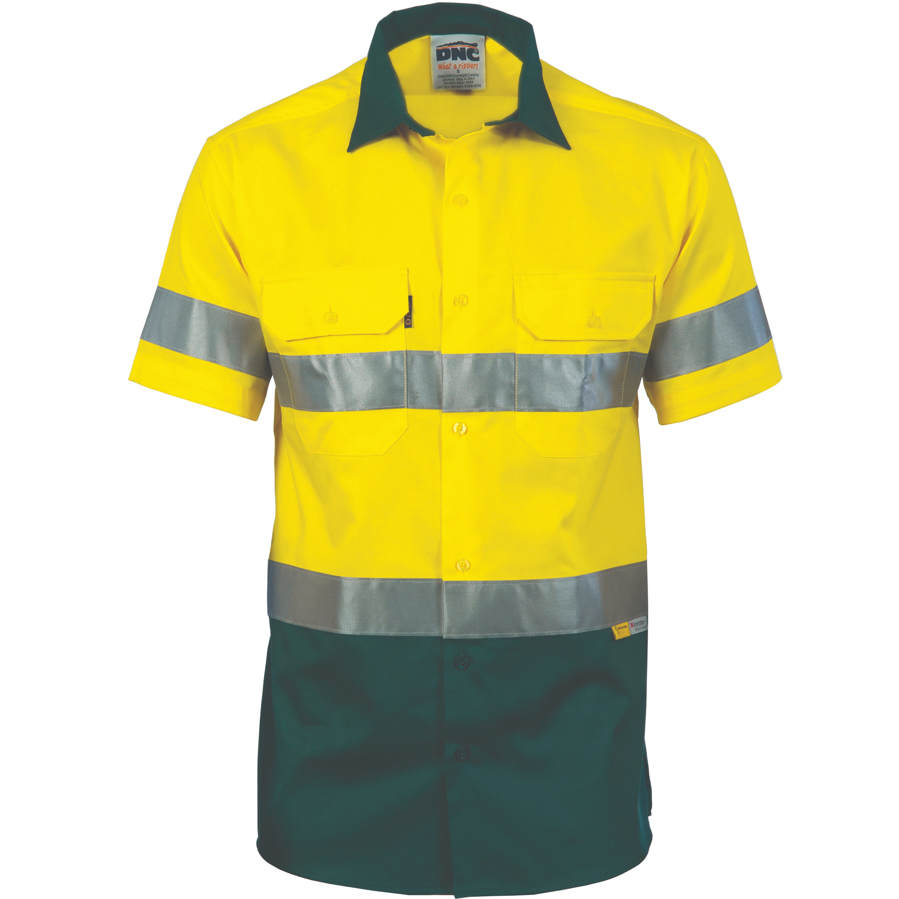 Hi Vis Light Weight Cotton Shirt With 3m 8906 R/Tape - Short Sleeve