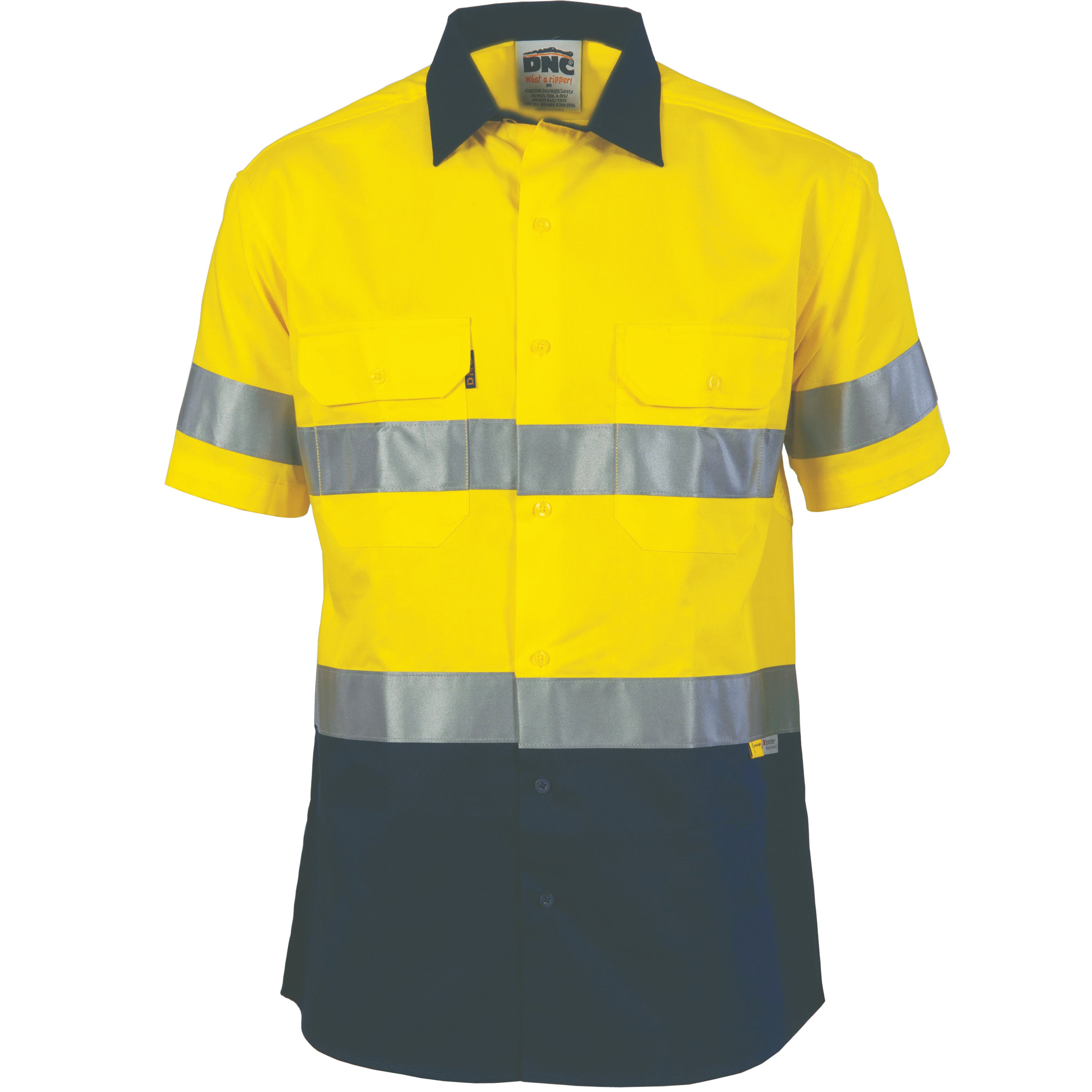 Hi Vis Light Weight Cotton Shirt With 3m 8906 R/Tape - Short Sleeve