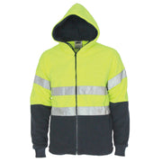 Hi Vis 2 Tone Full Zip Polar Fleece Hoodie With R/Tape