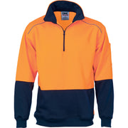 Hi Vis Two Tone 1/2 Zip Reflective Piping Sweat Shirt