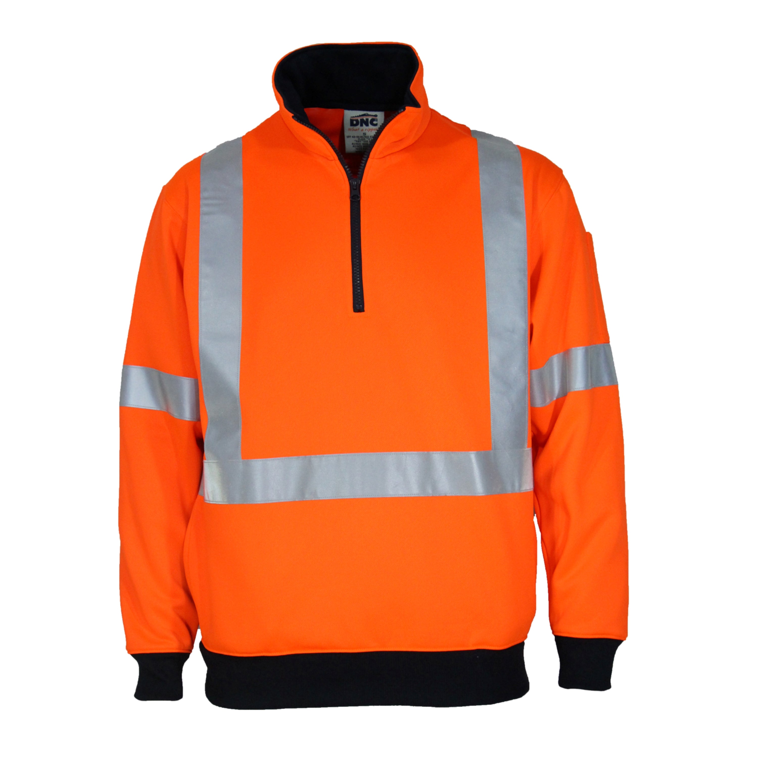 DNC Hi Vis 1/2 Zip X Back Fleecy Jumper