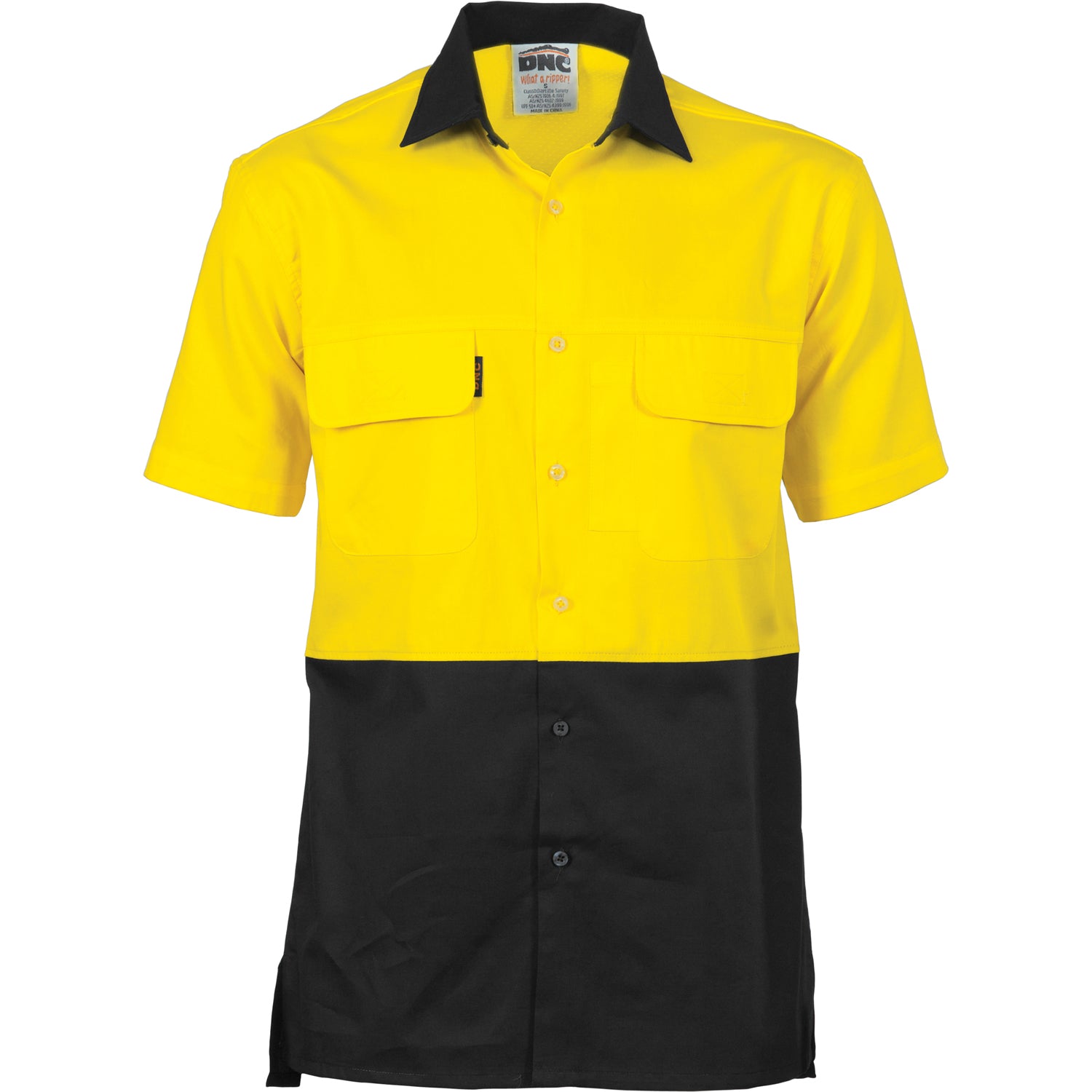 DNC Hi Vis 3 Way Cool-breeze Cotton Shirt - Short Sleeve