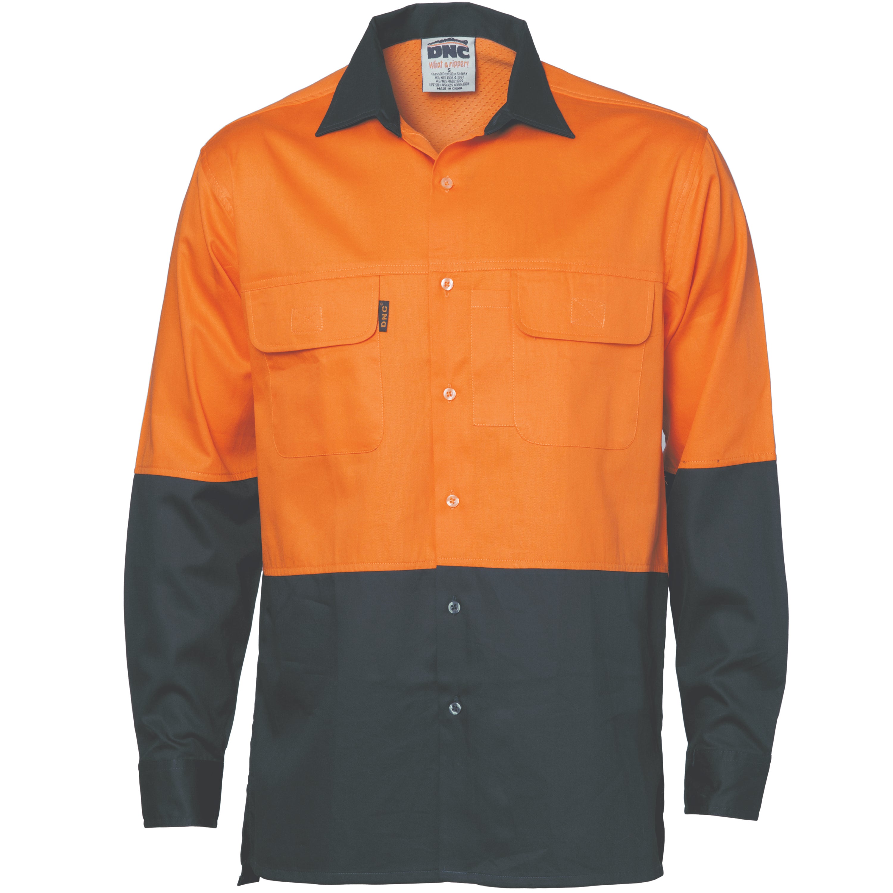 DNC Hi Vis 3 Way Cool-breeze Cotton Shirt - Long Sleeve