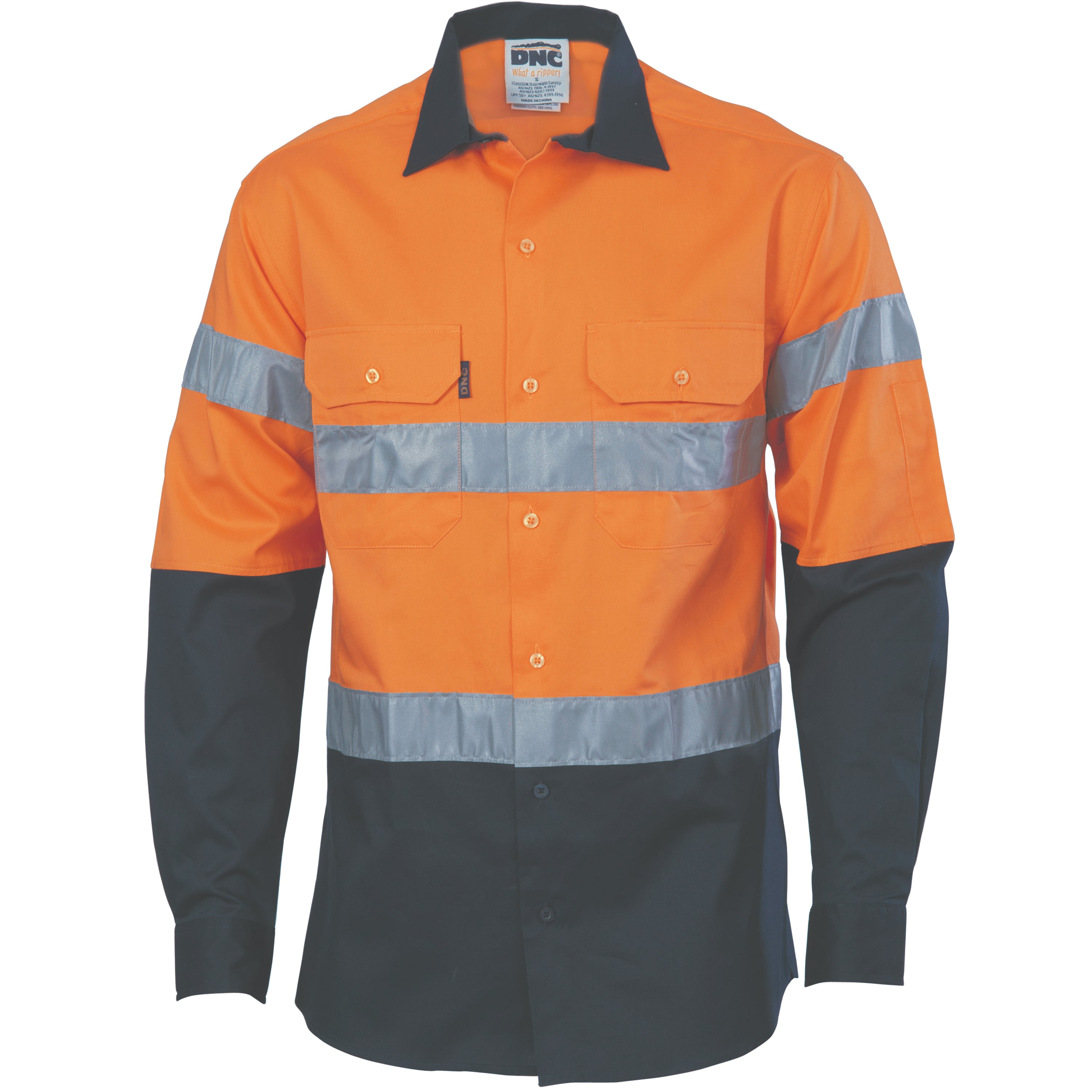 Hi Vis Cool-breeze Cotton Shirt With Generic R/Tape - Long Sleeve