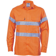 Hi Vis Cool-breeze Cotton Shirt With 3m 8906 R/Tape - Long Sleeve 3987