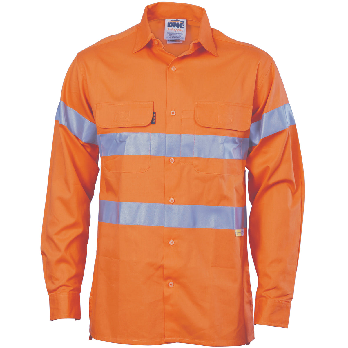 Hi Vis Cool-breeze Cotton Shirt With 3m 8906 R/Tape - Long Sleeve 3987