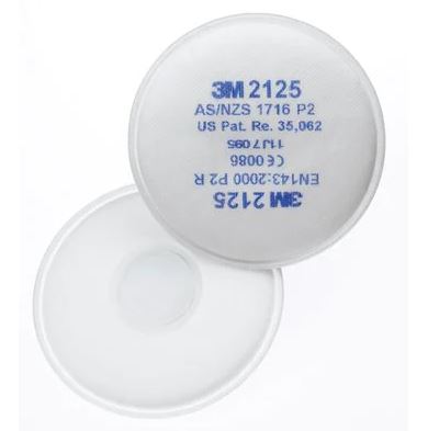 3M Particulate Filter 2125, P2, 1 Pair Filter/Pack, 50 Packs/Case